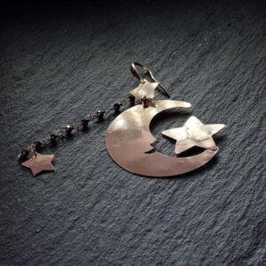 Mono orecchino luna stella 