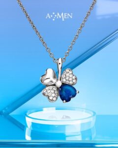 Amen Collana Quadricuore Blu