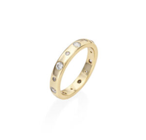 Amen Fede in Argento Dorato con Zirconi