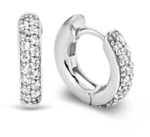 Orecchini in Argento a cerchio con zirconi