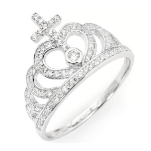 Amen Anello Corona Zirconi