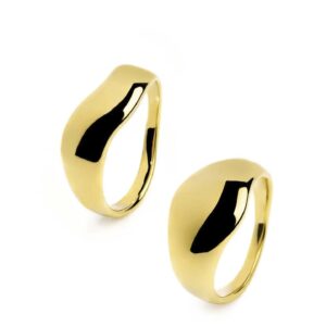 Anello in acciaio dorato