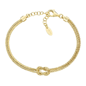 Bracciale nodo d’amore in argento dorato