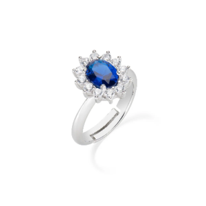 Anello in argento zaffiro blu