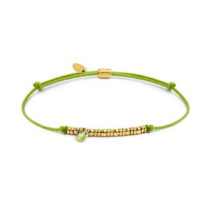 Bracciale con cordino e pepite regolabile in acciaio