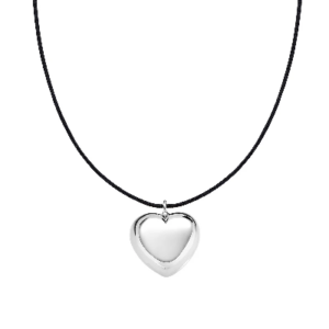 Collana cuore con cordino nero