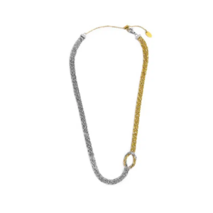 Collana con nodo in acciaio bicolore