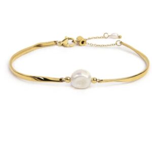 Bracciale in acciaio con perla